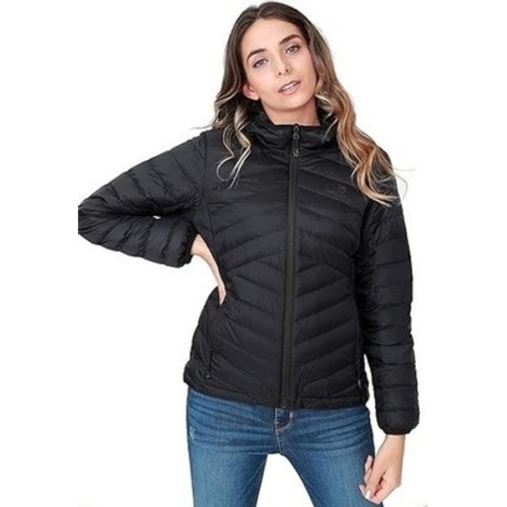 Camel Crown Womens Ultra-Lightweight Down Jacket Black Hooded Puffer Z9W1U7128 L